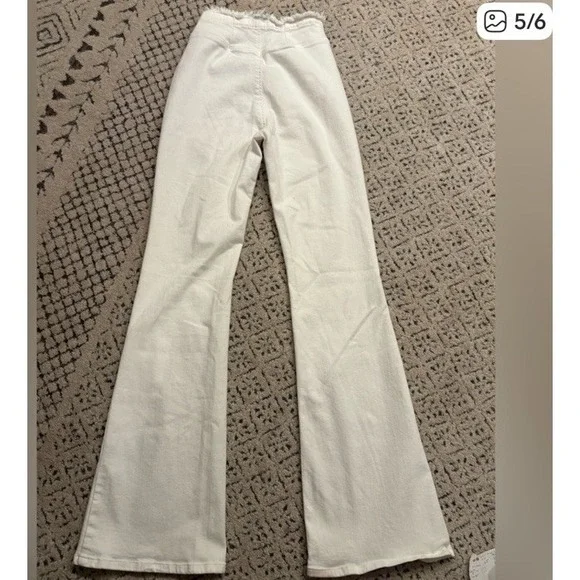 BDG Urban Outfitters V-Front Ruched Flare Jeans White Size 29 Exc Cond - Picture 5 of 6